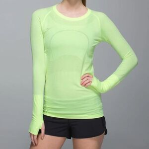 ✨Lululemon Citrus Swiftly Tech Long Sleeve Crew Sz 4 Top✨